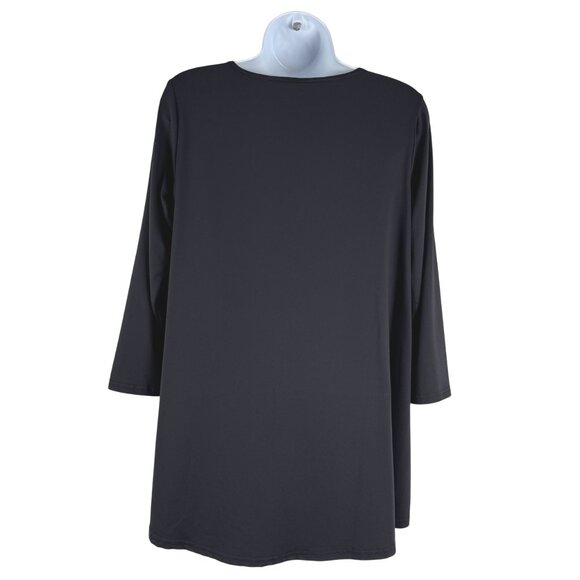 Lulu B Top Small Black 3/4‎ Sleeve Cutout Nylon Spandex Stretch NWT TP-3418 - Picture 5 of 10